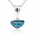Pendant With A Solid Opal Centrepiece In Silver