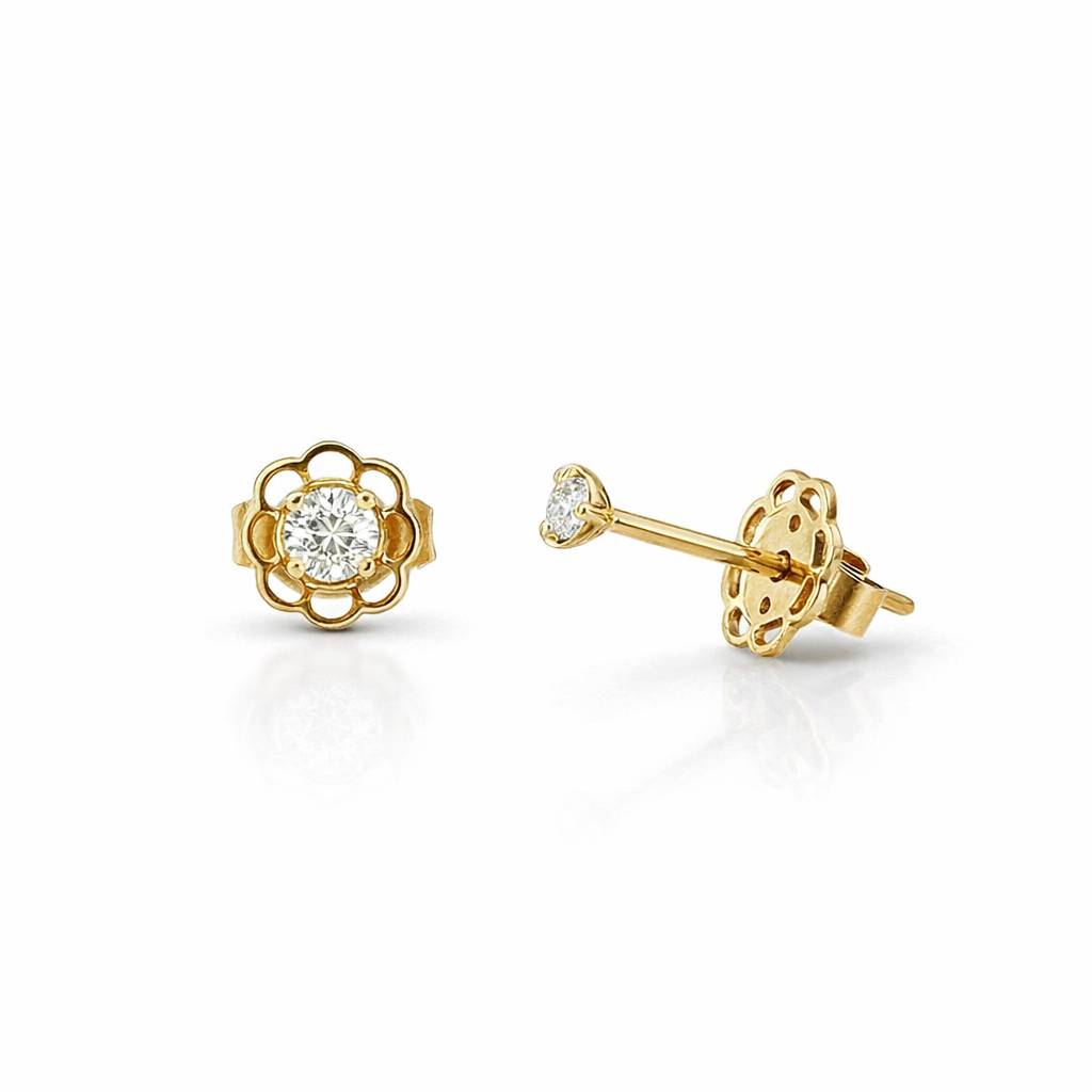 Diamond 0.04ct Stud Earring In 9K Yellow Gold