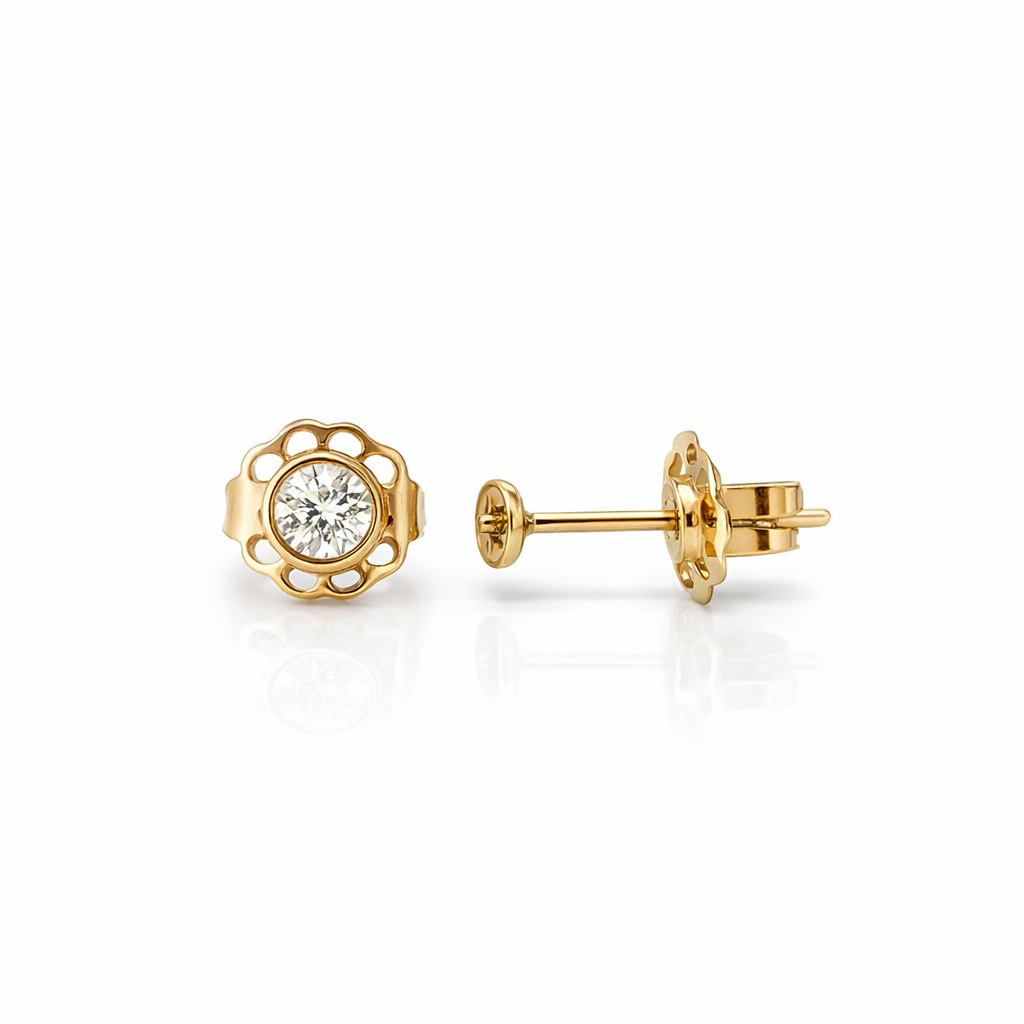 Diamond 0.20ct Stud Earrings In 9K Yellow Gold