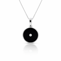 Onyx And Cubic Zirconia Pendant In Sterling Silver