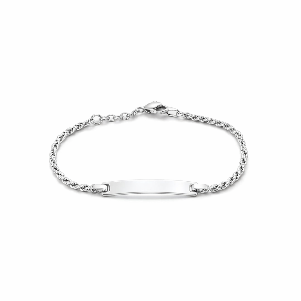 Name Plate Baby Bracelet In Sterling Silver