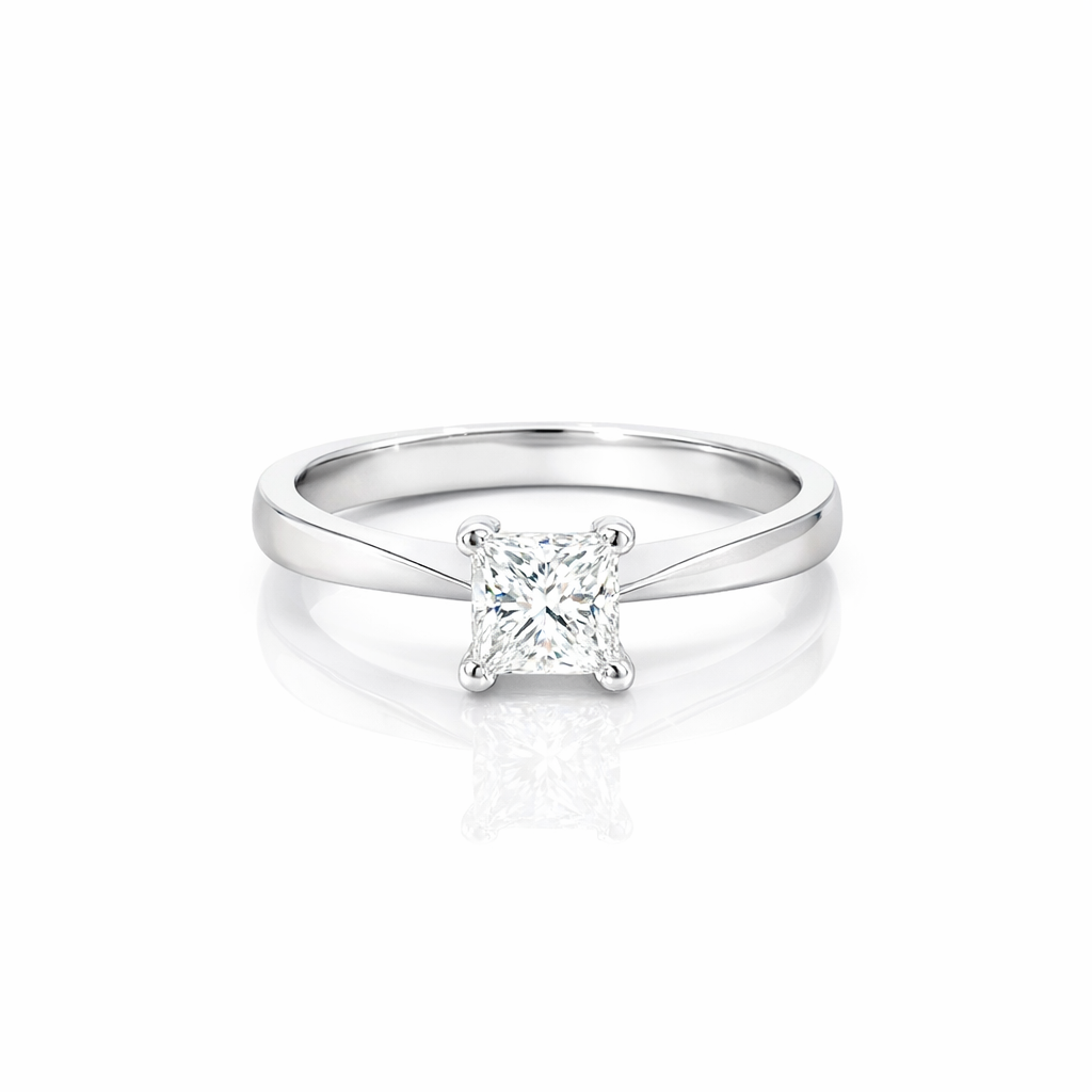 Princess Cut Diamond Engagement Ring In 18K