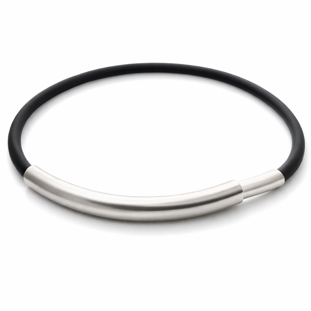 Neoprene Necklace With Stainless Steel Feature