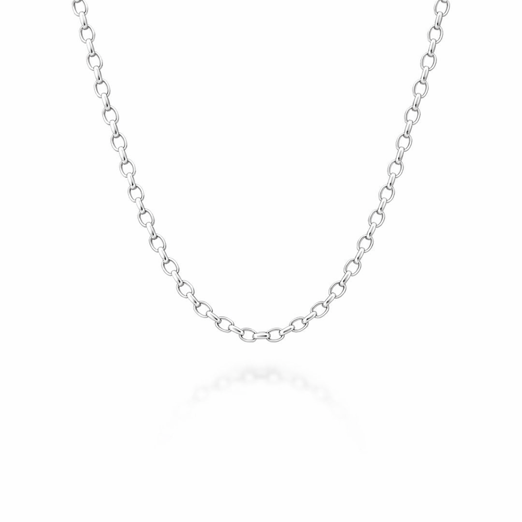 Belchor Link Necklace In 9K White Gold