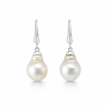 South Sea Baroque Pearl Earrings In Sterling Silver