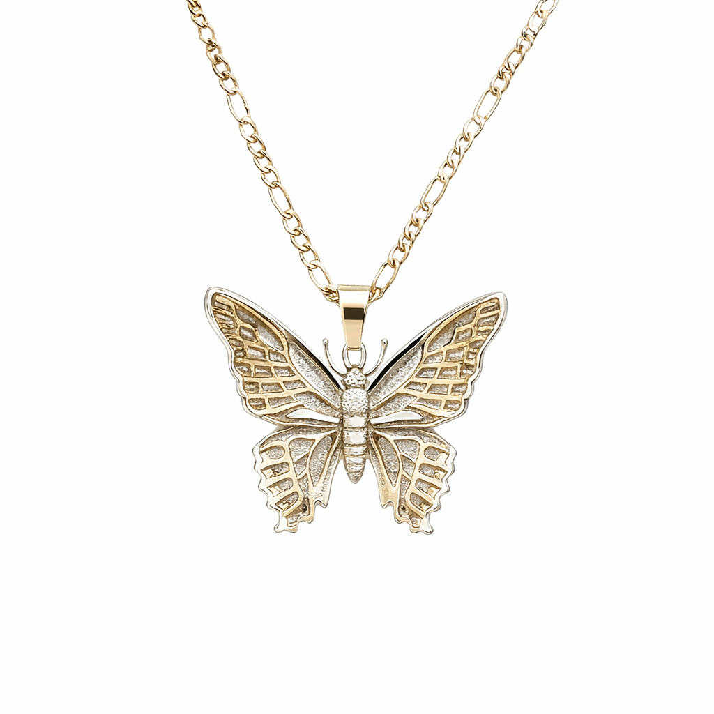 Bluebottle Butterfly Pendant In Silver