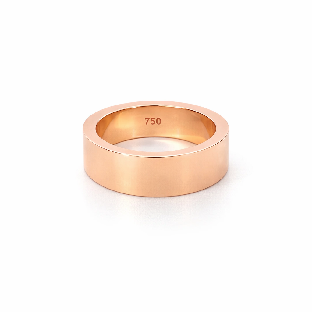 Rose Gold Pipe Ring In 18K
