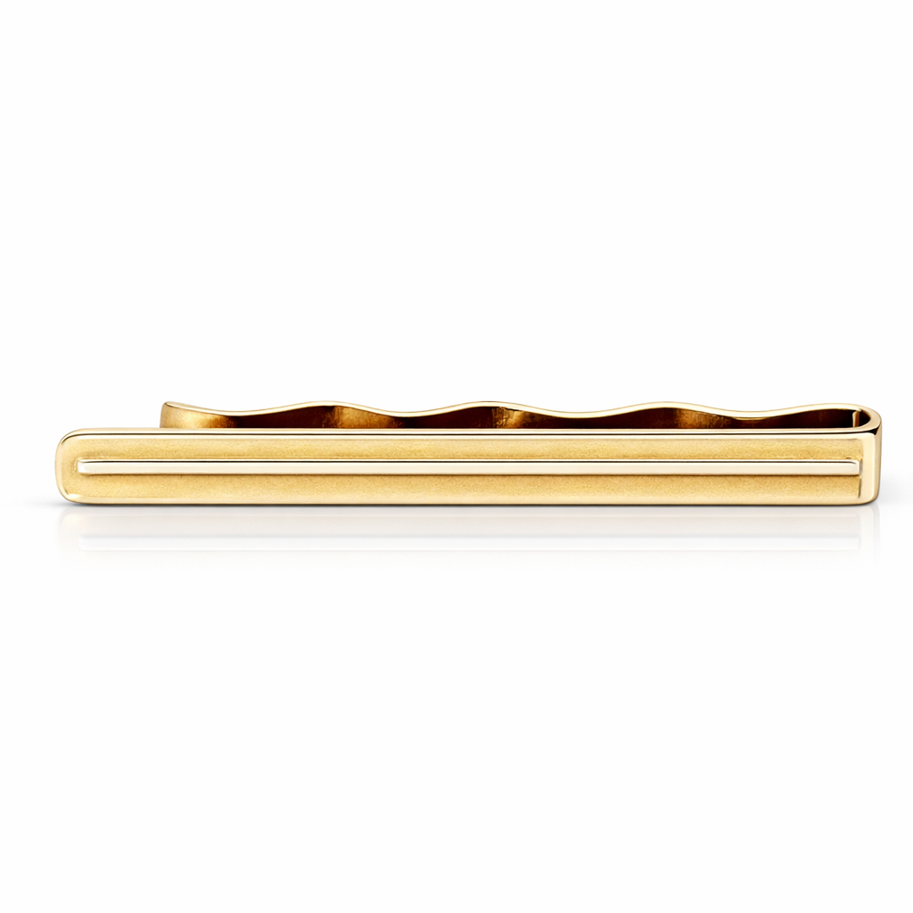 Tie Slide With Yellow &amp; White Line In 9K