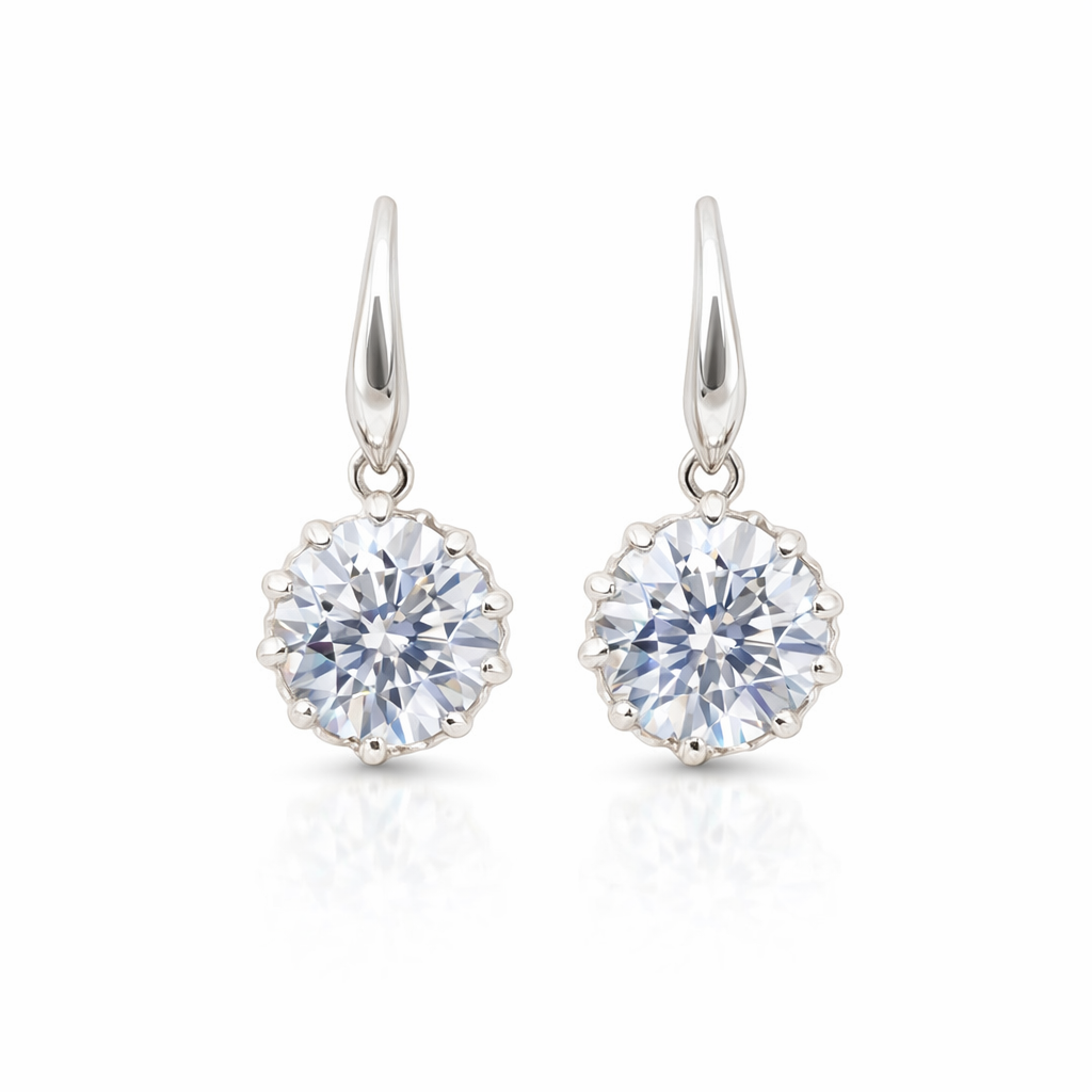 Silver 10mm Cubic Earrings