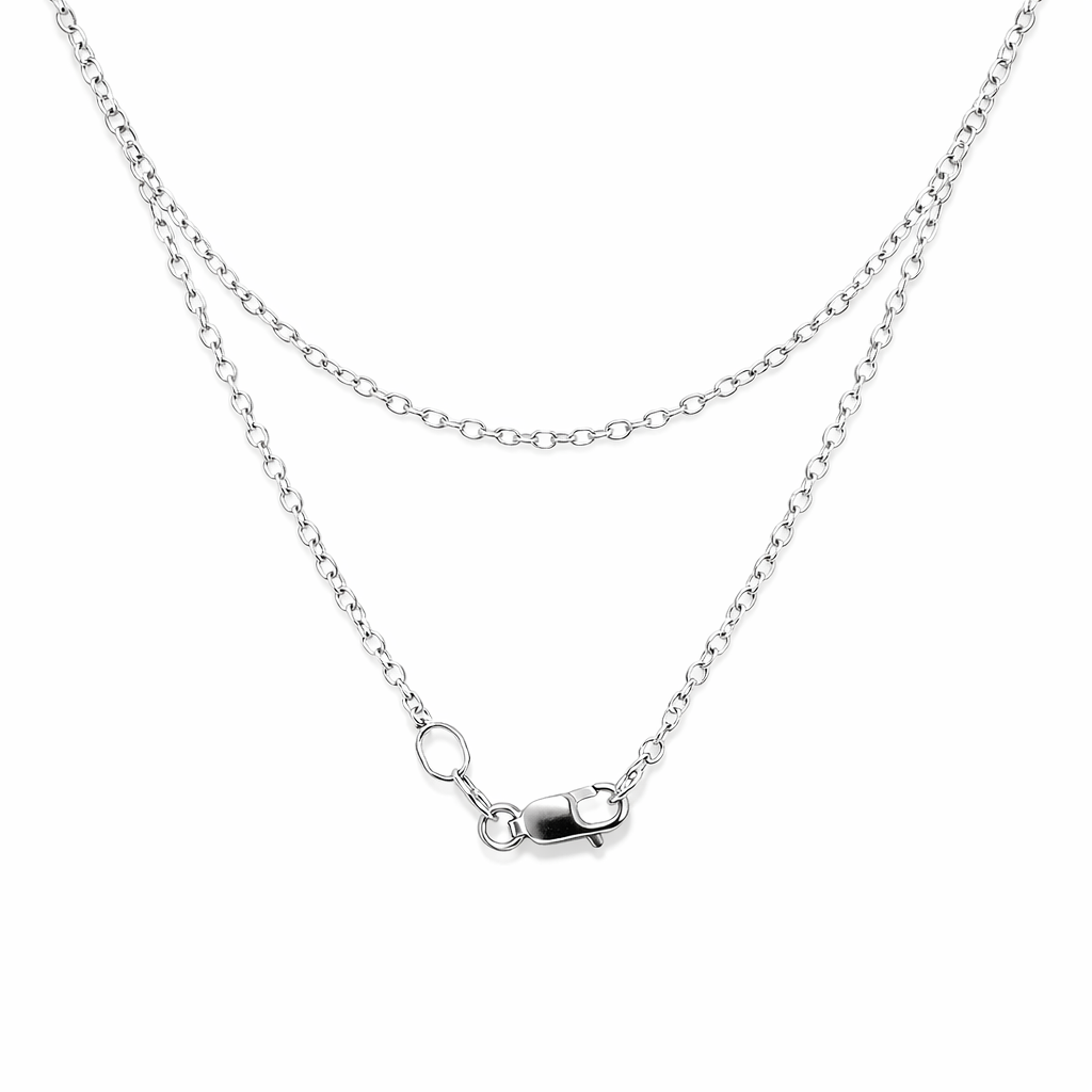 Cable Necklace In 9K White Gold 40cm