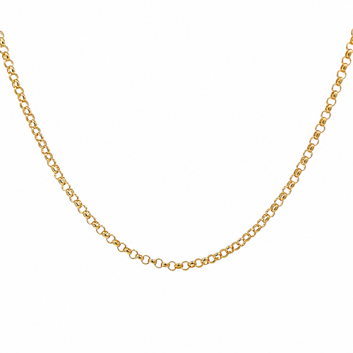 9ct yellow gold belcher chain necklace with classic round interlocking links