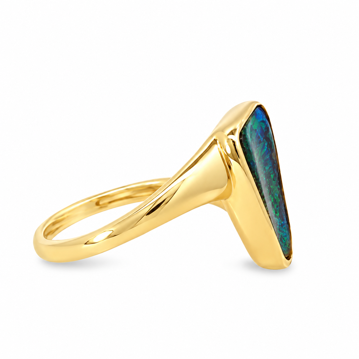 Yellow Gold Queensland Boulder Opal Ring