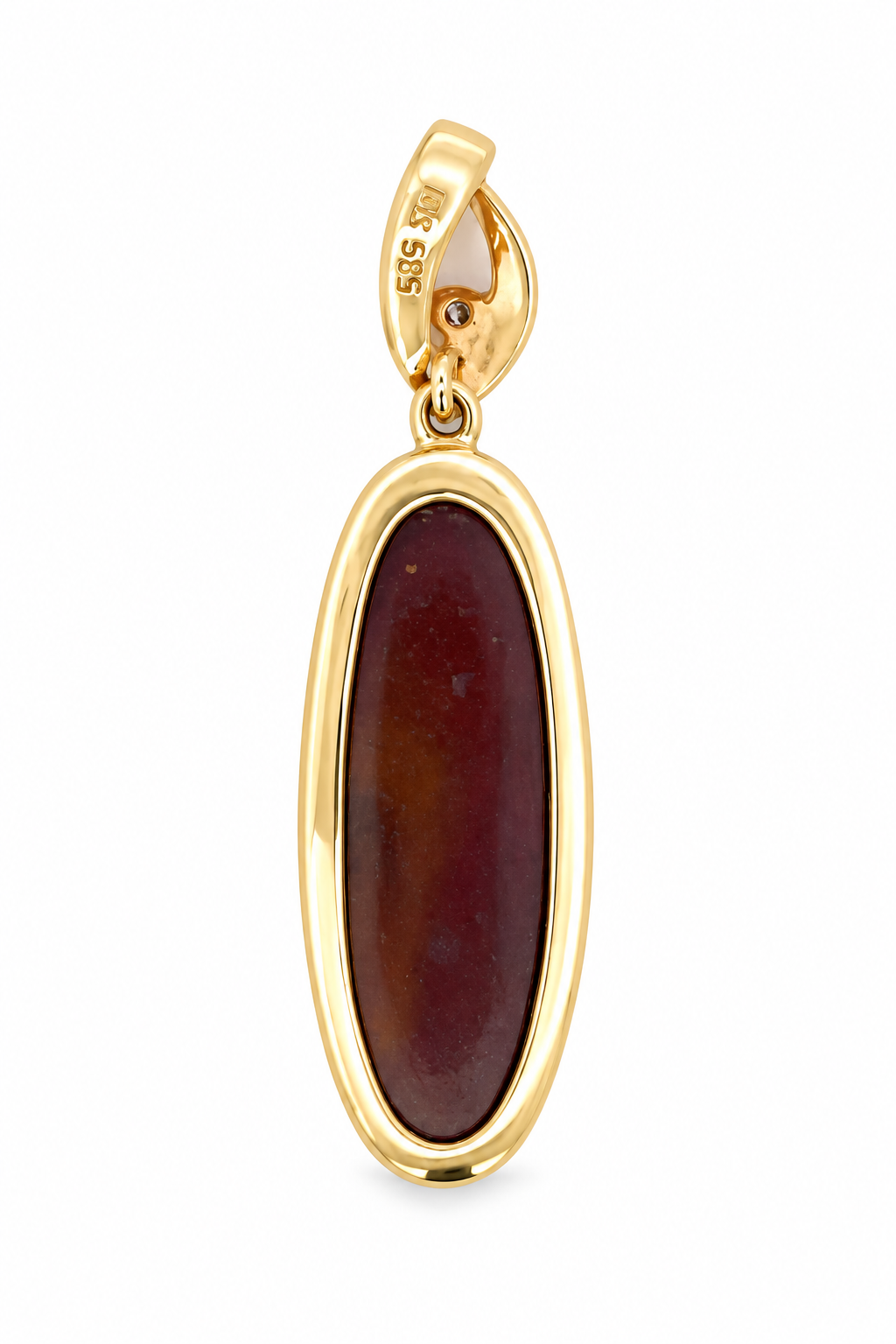 Solid Opal & Diamond Pendant | 14ct Yellow Gold