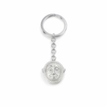 Silver Key Ring With Round Sepik Inspired Mask