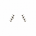 Sterling silver minimalist bar stud earrings measuring approximately 9mm x 3mm