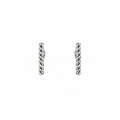 Sterling silver twisted bar stud earrings measuring approximately 9.3mm x 1.6mm