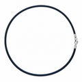 Black 42cm neoprene necklace with sterling silver parrot clasp and silver end fittings
