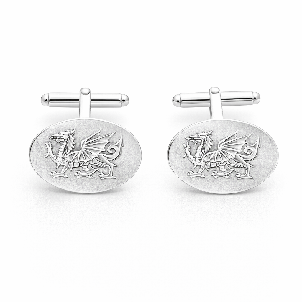 Silver Welsh Dragon Cufflinks