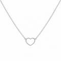 Petals Always Remember 925 sterling silver necklace with delicate open heart pendant on a 45cm chain