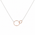 Petals Friends Always Linked sterling silver necklace with rose gold plated interlinked circle pendant