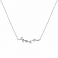 Petals Friends Are Like Branches 925 sterling silver necklace with delicate branch and leaf pendant on a 45cm chain