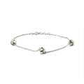 Silver Trace Chain And Brushed Knot Bracelet