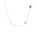 Matte Oval Discs Silver Necklace 50cm