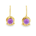 Earrings | Gold Plated Brass With Amethyst