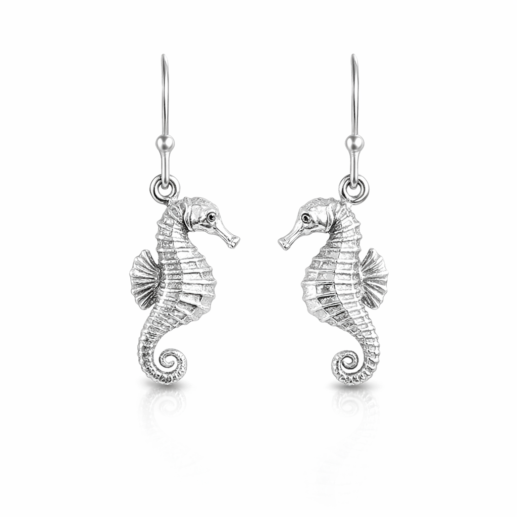 Seahorse Earrings In Sterling Silver