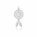 Silver Pendant With Double Star And Fern Tassel