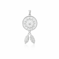 Silver Pendant With Double Star &amp; Fern Tassel