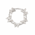 Silver Tropical Bracelet With Butterflies