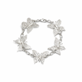 Silver Tropical Bracelet With Butterflies