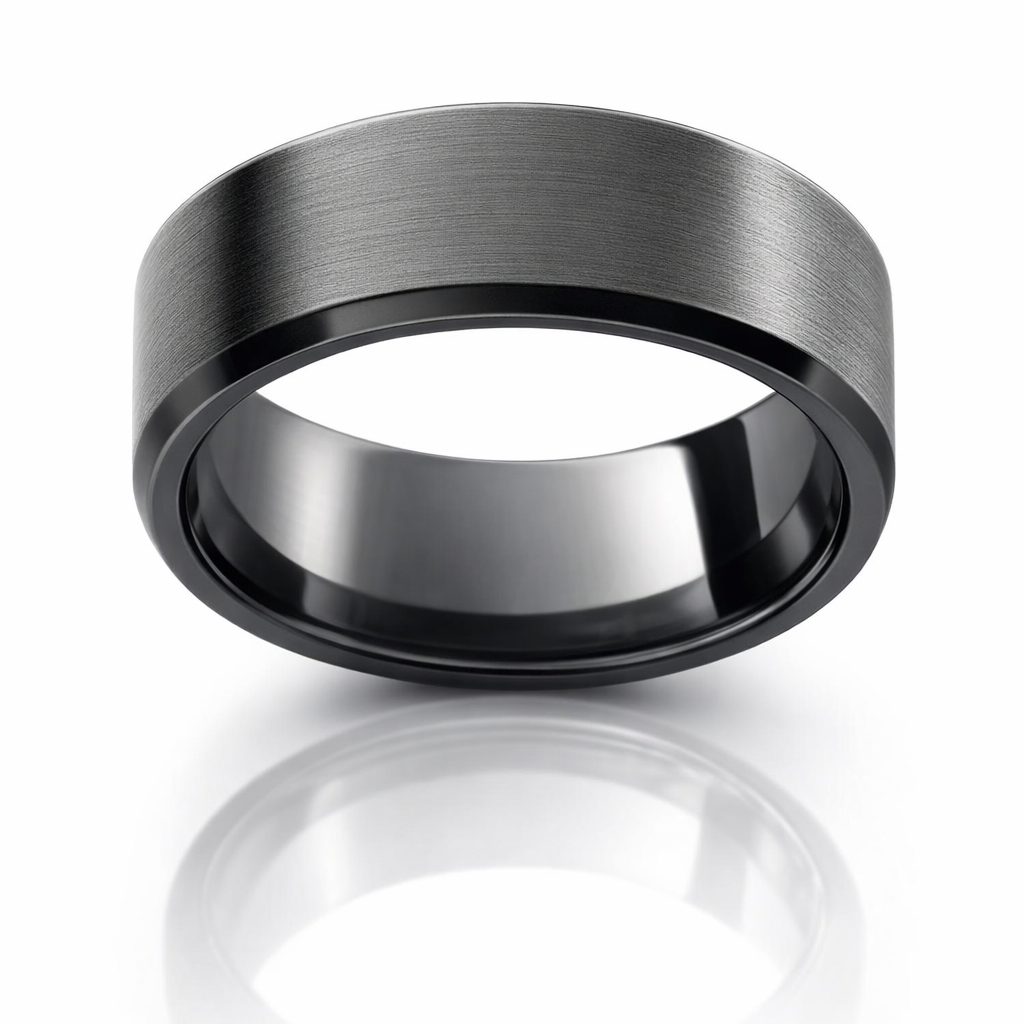 Classic Matte Black Black Zirconium Band