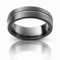Raw Natural And Blackened Zirconium Band