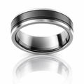 Zirconium Natural And Blackened Band