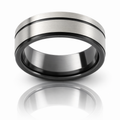 Natural And Blackened Zirconium Band