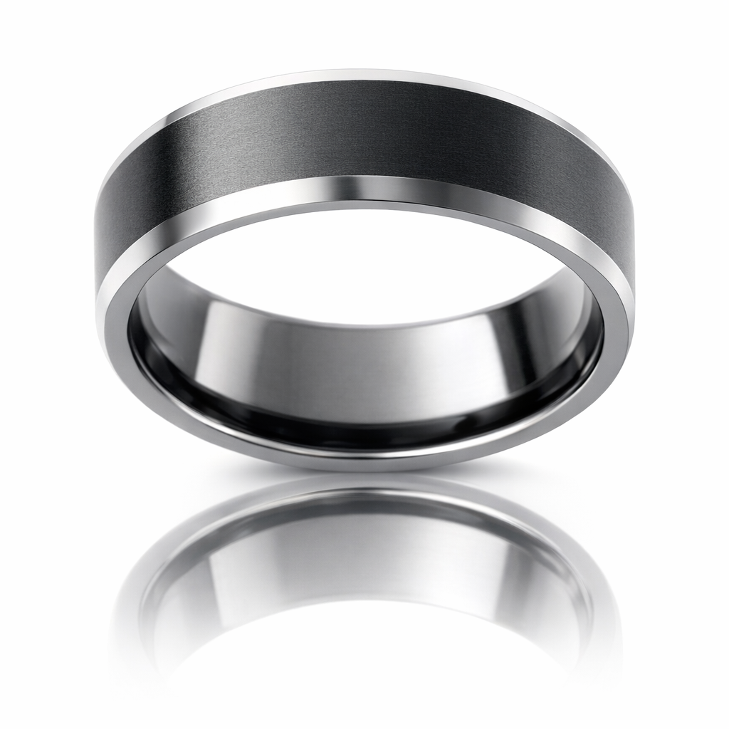 Titan Blend Zirconium Natural &amp; Blackened Band