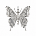 Sterling silver Purple Spotted Swallowtail Butterfly pendant with detailed wings